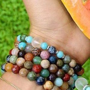 Mala Beads MultiColor from Silver and Sage Yoga 108 Japa Prayer Handmade